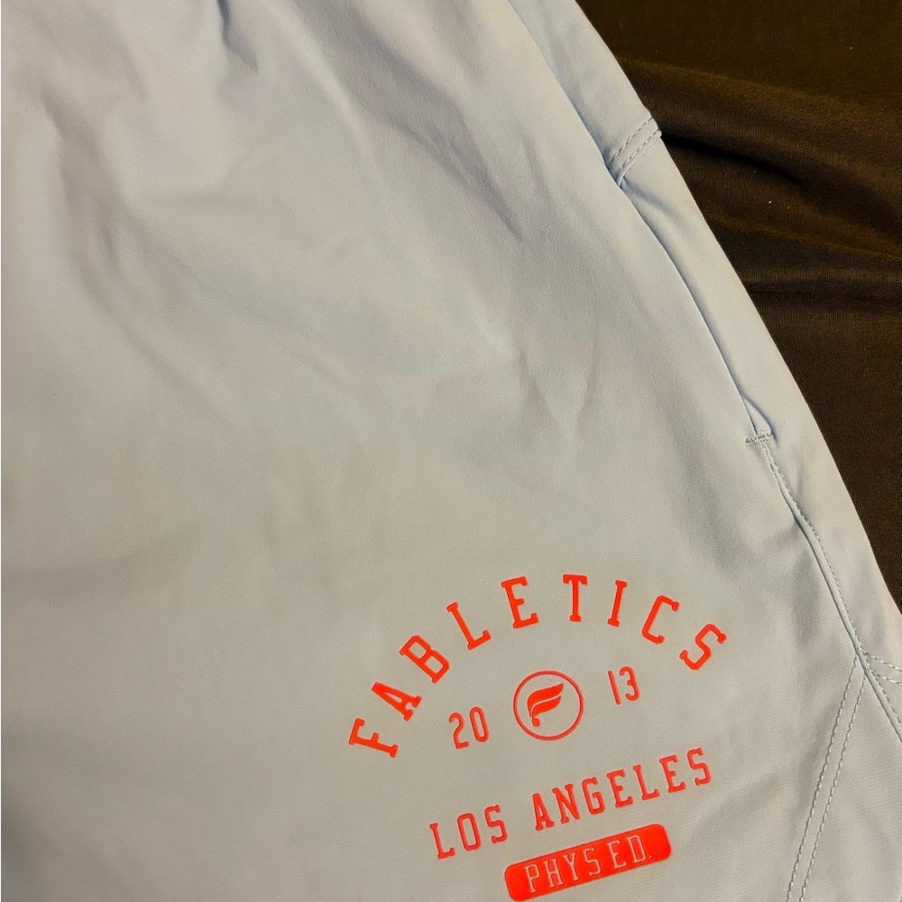 Fabletics Blue Shorts with Red Logo - Picture 3 of 5